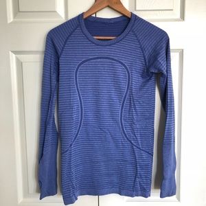 Blue striped Lululemon Swiftly size 8